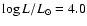 $\log L/L_{\odot} = 4.0$