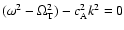 $(\omega^2 - \Omega_{\rm T}^2)
- c_{\rm A}^2 k^2 = 0$