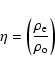 \begin{displaymath}\eta=\left(\frac{\rho_{\rm e}}{\rho_{\rm o}}\right)
\end{displaymath}