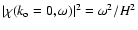 $\vert\chi(k_{\rm o}=0,\omega)\vert^2 =
\omega^2/H^2$