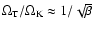 $\Omega_{\rm T} /
\Omega_{\rm K} \approx 1 / \sqrt {\beta}$