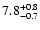 $\rm 7.8^{+0.8}_{-0.7}$