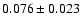 $0.076\pm 0.023$