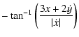 $\displaystyle -\tan^{-1}\left(\frac{3x+2\dot{y}}{\vert\dot{x}\vert}\right)$