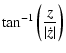 $\displaystyle \tan^{-1}\left(\frac{z}{\vert\dot{z}\vert}\right)$