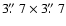 $3\hbox{$.\!\!^{\prime\prime}$ }7 \times 3\hbox{$.\!\!^{\prime\prime}$ }7$
