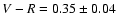 $V-R = 0.35 \pm 0.04$
