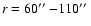 $r = 60\hbox{$^{\prime\prime}$ }{-} 110\hbox{$^{\prime\prime}$ }$