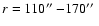 $r = 110\hbox{$^{\prime\prime}$ }{-} 170\hbox{$^{\prime\prime}$ }$