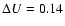 $\Delta U=0.14$