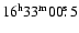 $16^{\rm h}33^{\rm m}00\hbox{$.\!\!^{\rm s}$ }5$
