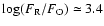 $\log (F_{\rm R}/F_{\rm O}) \simeq 3.4$