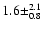 $1.6 \pm^{2.1}_{0.8}$