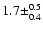 $1.7 \pm^{0.5}_{0.4}$