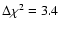 $\Delta \chi^2=3.4$