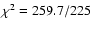 $\chi^2 = 259.7/225$