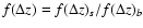 $f(\Delta z)=f(\Delta z)_s / f(\Delta z)_b$