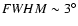 ${\textit FWHM} \sim3^\circ$