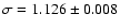 $\sigma=1.126\pm0.008$