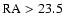 ${\rm RA}>23.5$