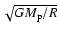 $\sqrt{GM_{\mbox{\scriptsize p}}/R}$