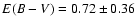 $E(B-V)=0.72\pm0.36$