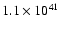 $1.1\times10^{41}$