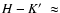 $H-K\hbox{$^\prime$ }\approx$