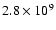$2.8\times 10^9$
