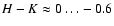$H-K\approx 0 \dots -0.6$
