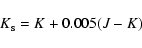 \begin{displaymath}%
K_{\rm s} = K + 0.005 (J-K)
\end{displaymath}