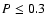 $P\le 0.3$