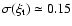 $\sigma (\xi_{\rm t})\simeq0.15$