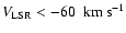 $V_{\rm LSR} < -60~~{\rm km~s^{-1}}$