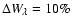 $\Delta W_{\lambda } = 10\%$
