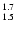 $\rm ^{1.7}_{1.5}$