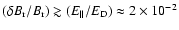 $(\delta B_{\rm r}/B_{\rm r})\gtrsim
(E_{\parallel}/E_{\rm D})
\approx 2\times 10^{-2}$