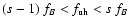 $(s-1)~f_B < f_{\rm uh} < s~f_B$