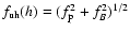 $f_{\rm uh}(h)=(f_{\rm p}^2+f_B^2)^{1/2}$