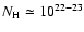 $N_{\rm H} \simeq
10^{22-23}$