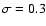 $\sigma = 0.3$