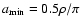 $a_{\rm min}=0.5\rho/\pi$