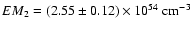 $EM_2 = (2.55\pm 0.12) \times 10^{54}~{\rm cm}^{-3}$