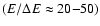 $(E/\Delta E \approx 20{-}50)$