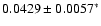 $0.0429\pm 0.0057^*$