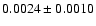 $0.0024\pm 0.0010$