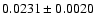 $0.0231\pm 0.0020$
