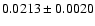 $0.0213\pm 0.0020$