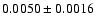 $0.0050\pm 0.0016$