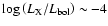 $\log\left(L_{\rm X}/L_{\rm bol}\right) \sim -4$